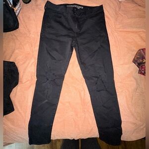 A&E Black Ripped Jeggings